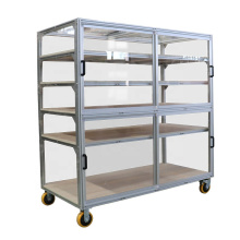 OEM customized alloy aluminium profile frame storage rack sample shelf display table for tool cabinet